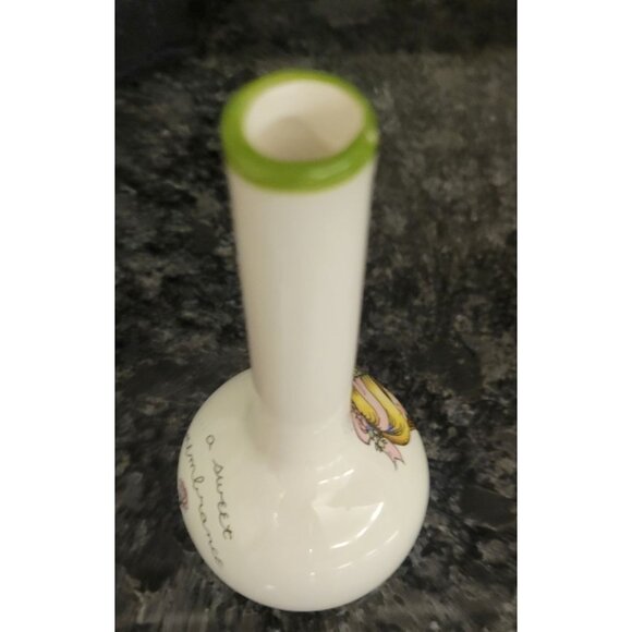 Vintage 1974 Joan Walsh Anglund Bud Vase With Girl & Sweet Remembrance Design - Picture 8 of 16